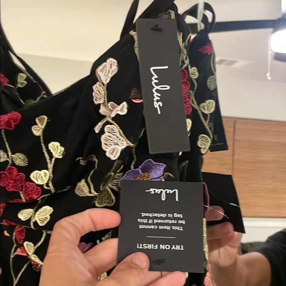 Lulu's Black Floral Midi Dress - Picture 5 of 5